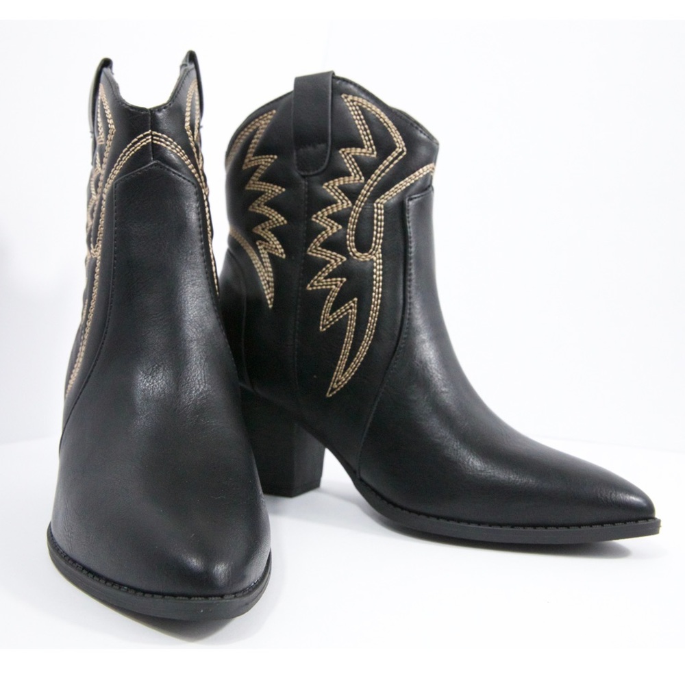 Black Western Booties